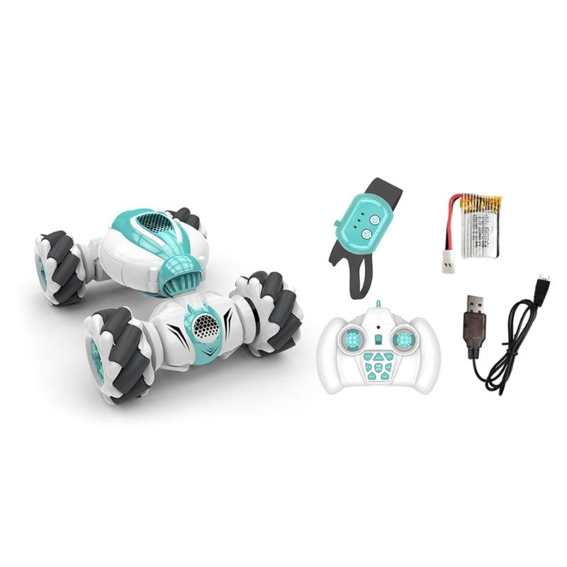 2.4Ghz Remote Control Car 4WD Watch Gesture Sensing Control RC Stunt Car  with LED Light Music Effect Children's Toy