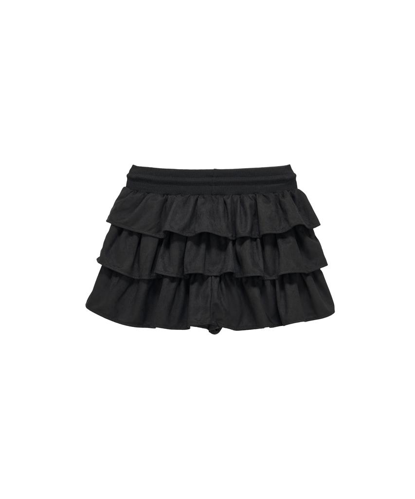 Pandora Fit Bony Cancan Suede Skirt (Black)