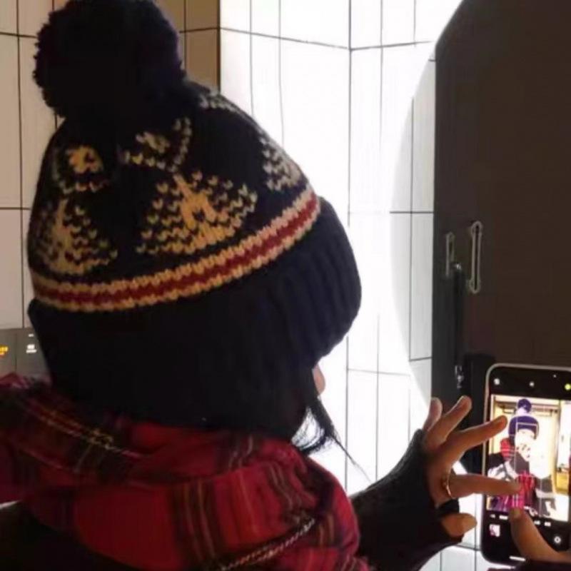 Autumn and winter new Christmas warm knitted hat new red festive versatile bag head ear protection hat wool hat