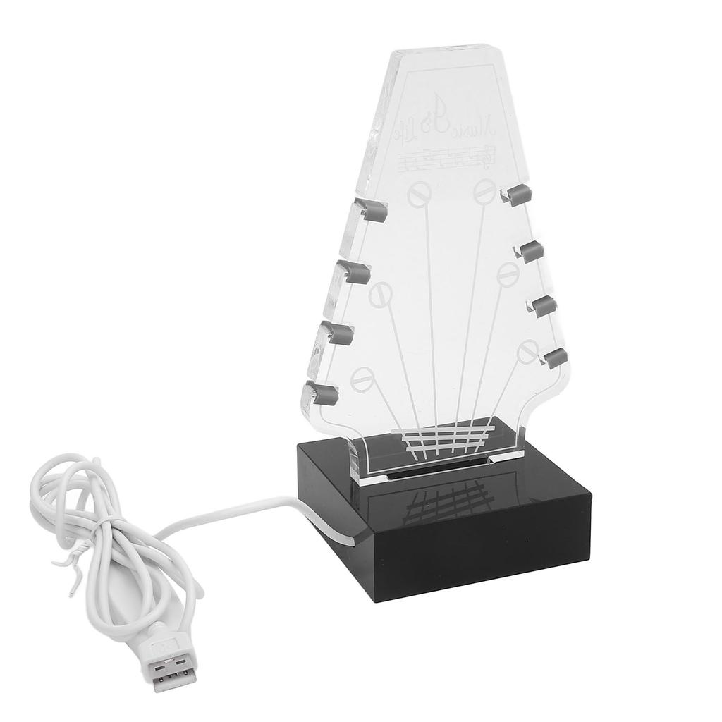 Light Up Guitar Pick Holder 3 Color Temperatures 10 Brightness 8 Slots Adjustable Acrylic Electric G