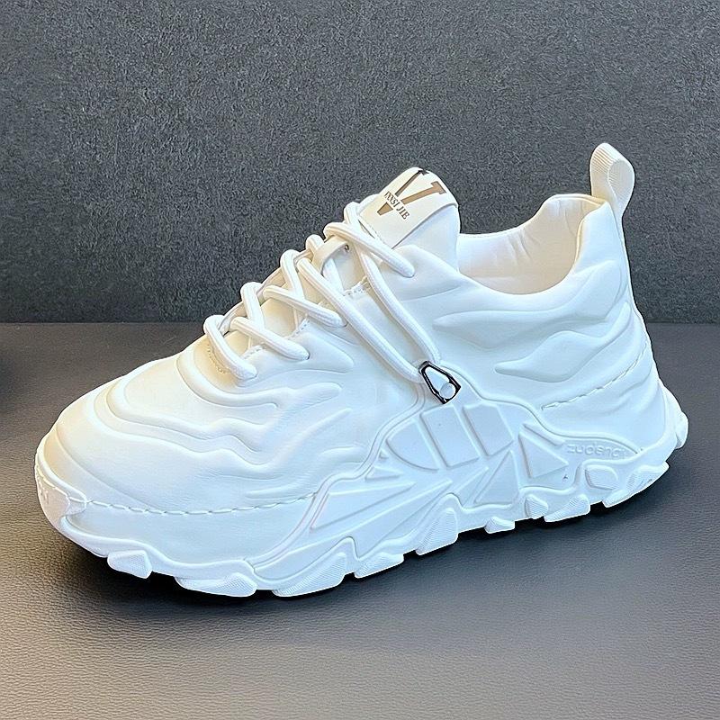 

Men s Summer and Autumn Dad Shoes Thick-soled Leather Casual Shoes Gradient Student Shoes 43