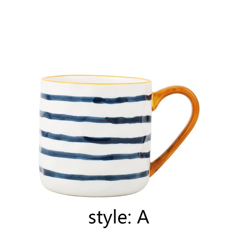 YWDL 400ml Bumpy Surface Ceramic Coffee Mug Heat-resisting Milk Oats Breakfast Cup With Handgrip Home Mug Drinkware Japanese