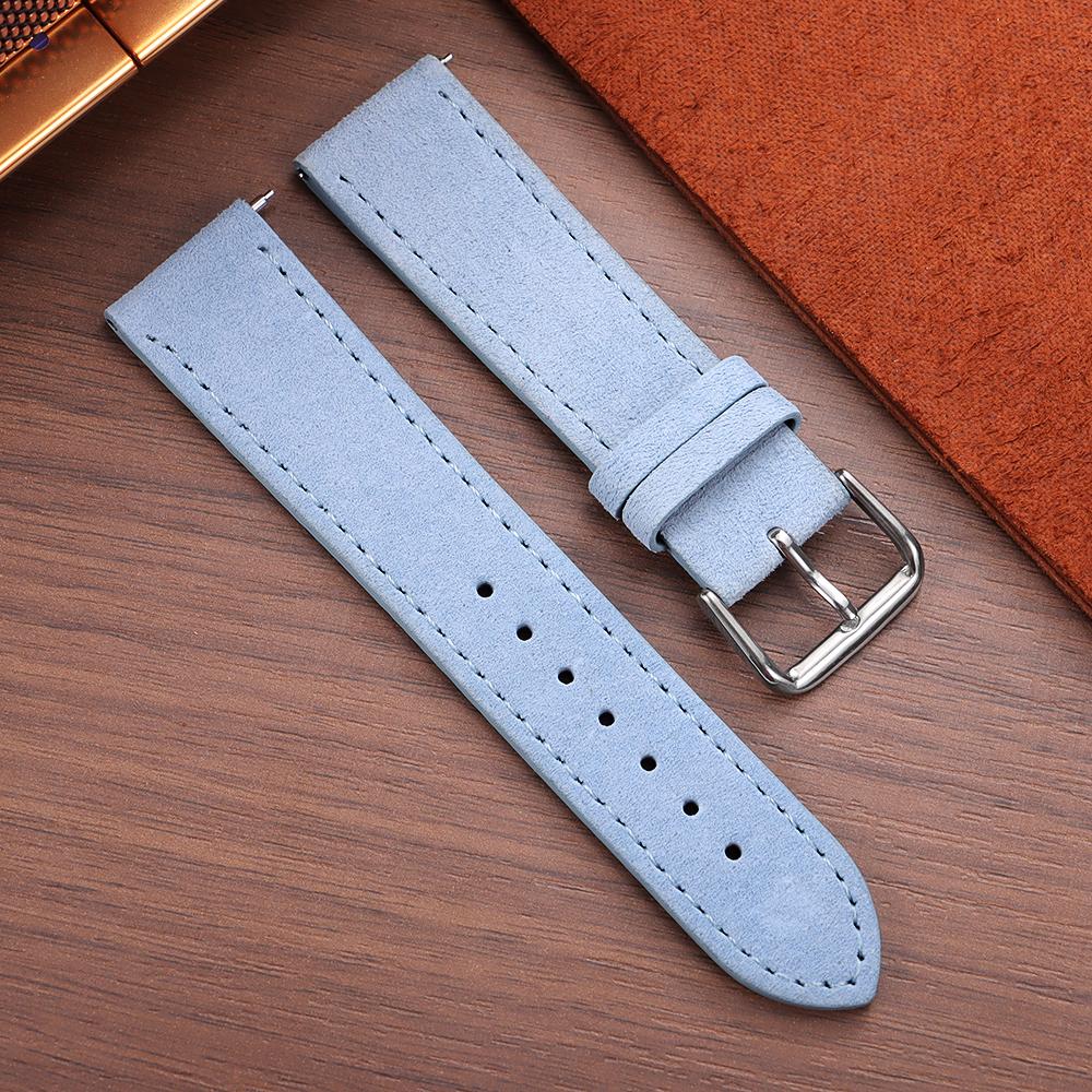 Vintage Suede Cowhide Watch Strap Leather WatchBand 18mm 19mm 20mm 22mm Quick Release Bracelet for Men Women Universal Wristband