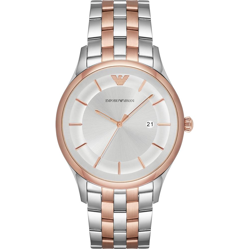 Emporio Armani Lambda Silver Bicolor Rose Men s Quartz Watch AR11044 серебряный