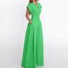 Women's Spring Solid Color High-waisted Wide-leg Jumpsuit with Half-open Collar