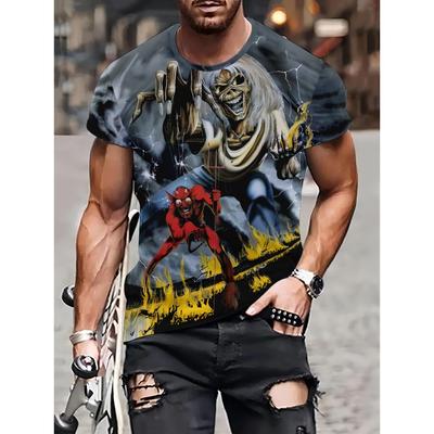 דפוס אותיות מצוירות חולצות גברים Streetwear הדפס תלת מימד אופנה חולצות עם שרוולים קצרים חולצות קיץ