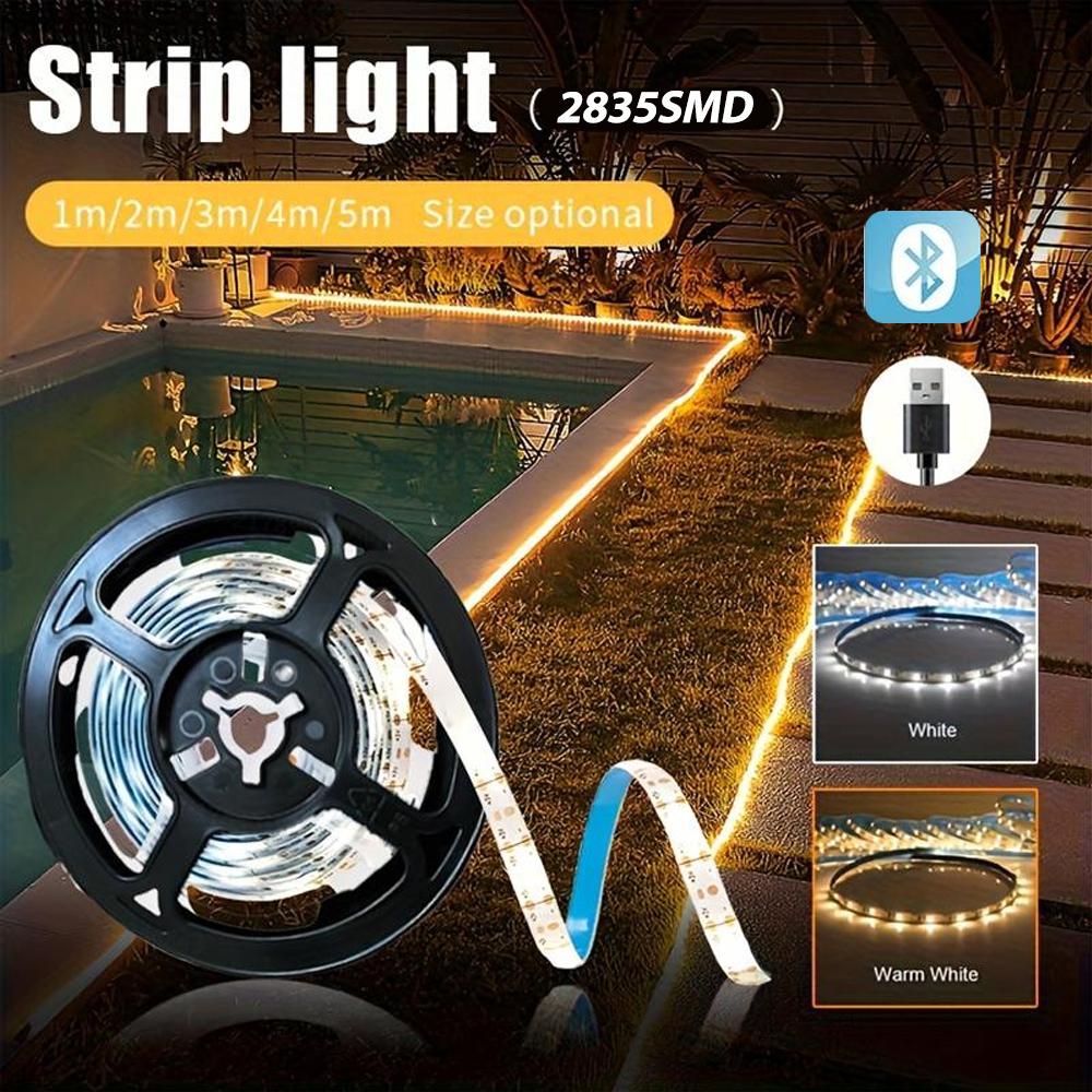 5V USB LED Strip Light in Multiple Colors - Flexible SMD 2835 Tape, Can Be Cut and Self-adhesive, Suitable for TV Backlight Cabinet Home Lighting