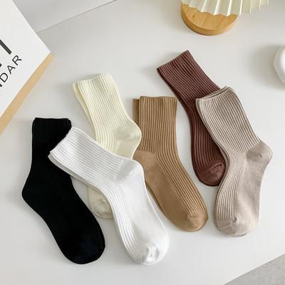 1Pairs/set Children Cotton Retro Crew Tube Solid Color Loose Korea Long Cute Fashion Hajuruku Black White Quality Winter