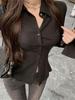 Slim Flared Sleeve Women Shirt Solid Lapel Single-breasted Back Bandage Tunic Spring Female Blouses