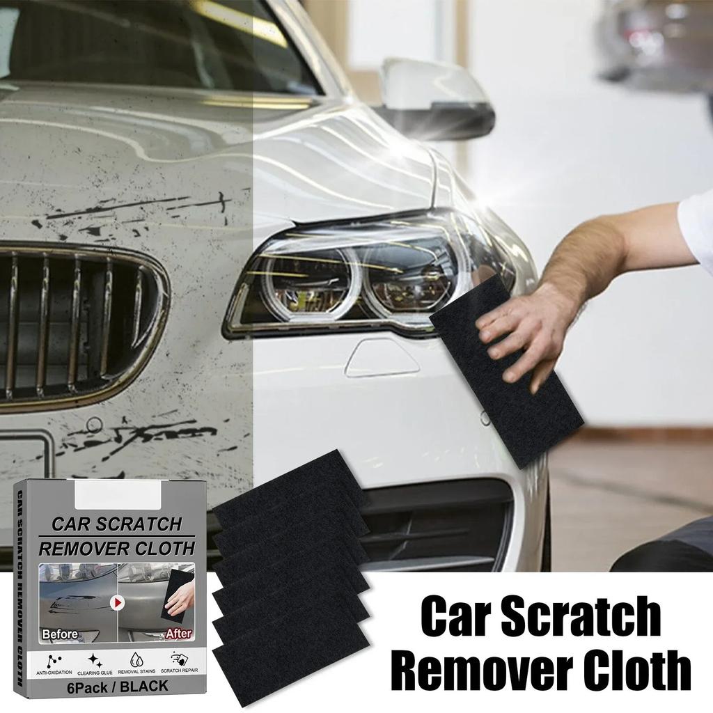 6PCS Car Scratch Wiping Cloth Nano Flash Fabric Car Scratches Water Stain Cleaning Scratch Care Car Maintenance