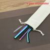 New Stainless Steel Metal Drinking Straw Reusable Straws 4Pcs /set  7Pcs/set ( Bag Included)