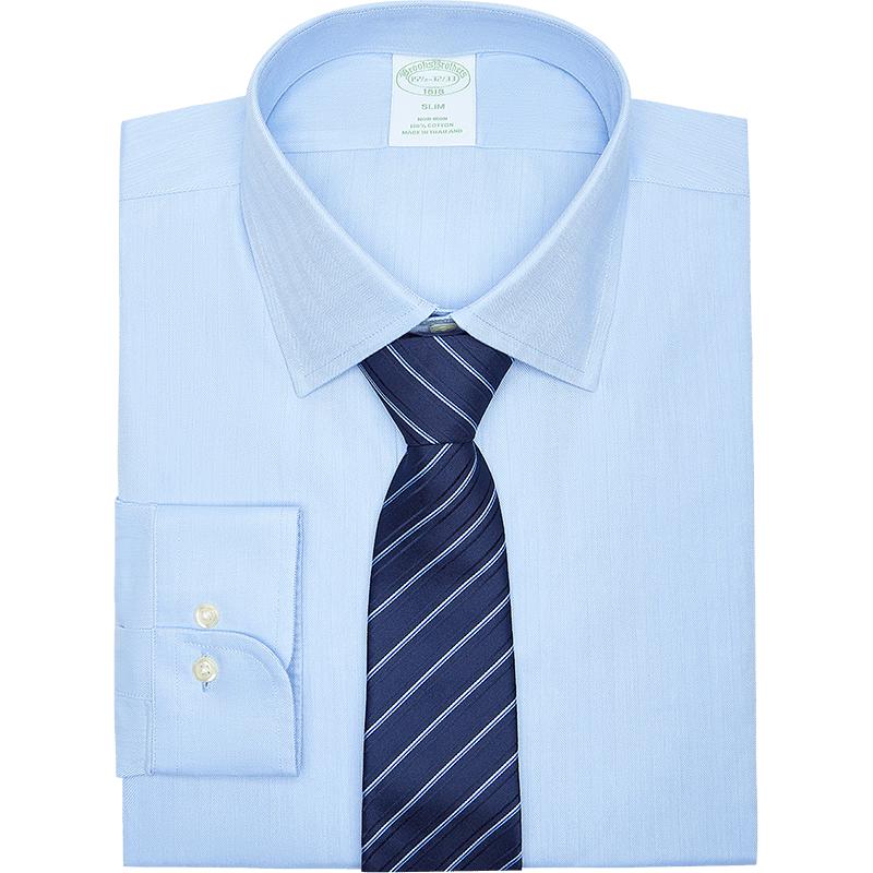 Мужская рубашка с длинным рукавом Brooks Brothers, easy-care, приталенного кроя XS 15/2