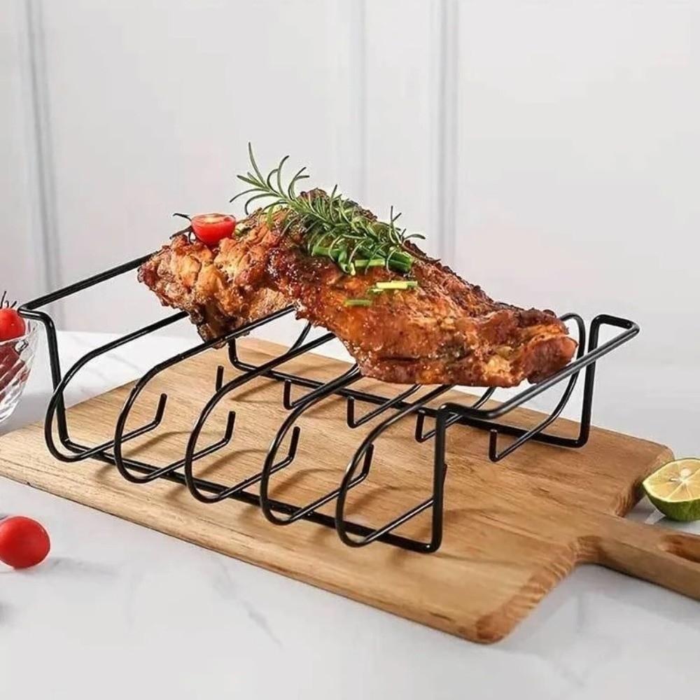 Non-Stick Roasting Stand Extra Long BBQ Steak Racks Portable Barbecue Net BBQ Accessory