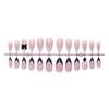 Black White Polka Dot-Bow Nail Tips 24 Pieces For Party Wedding