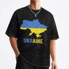 Ukraine Karte Ukrainisches T-Shirt Gewaschen 100% Baumwolle Oversize T-Shirt Retro Herren Damen Streetwear Grafik T-Shirts