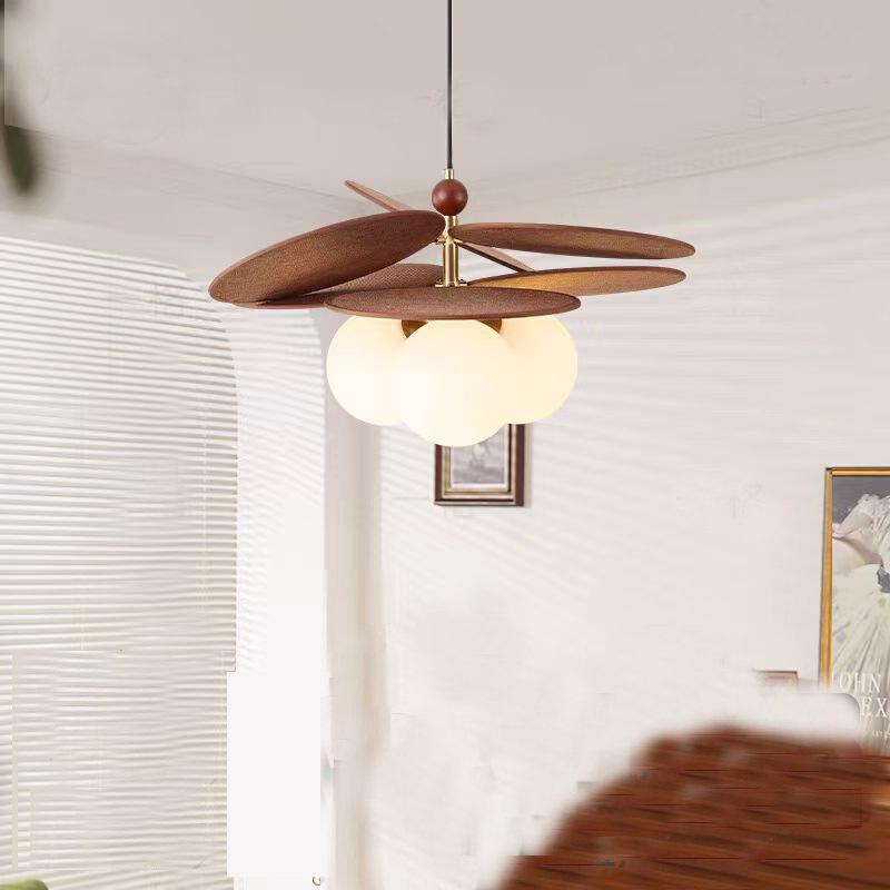 Pre-owned Fengmodou French Retro Rattan Chandelier for Bedroom, Dining Room, or Tea Room