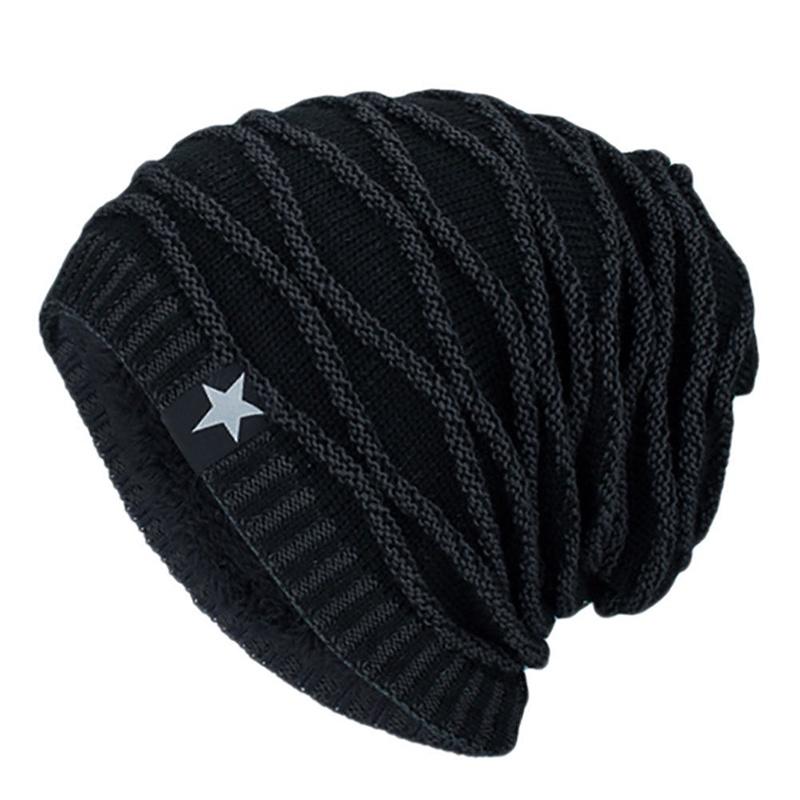 Knit Women Men Slouch Beanie Hat Winter Warm Thermal Faux Fleece Lined Ski Cap