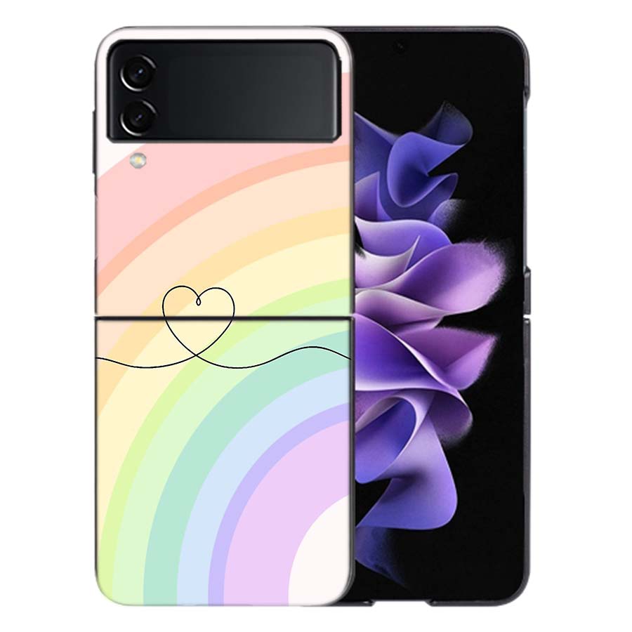 Rainbow Gradient Love Coque For Samsung Z Flip7 6 Galaxy Case Shockproof Z Flip5 Z Flip3 4 5G Hard Cover Phone TPU PC Hard Fund