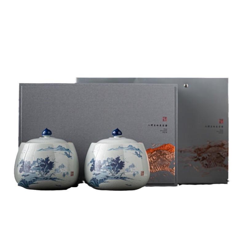 LISM Ancient Blue & White Ge Ware Ceramic Tea Canister