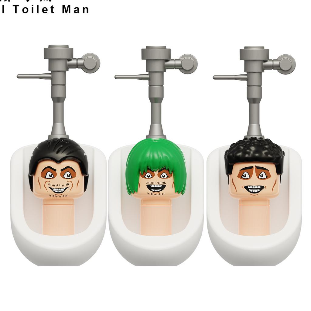 Mini Skibidi Toilet Man Figure Anime Building Block Toys Tvman Plus Titan Cameraman Speakerman Bricks Model Kid Birthday Gifts