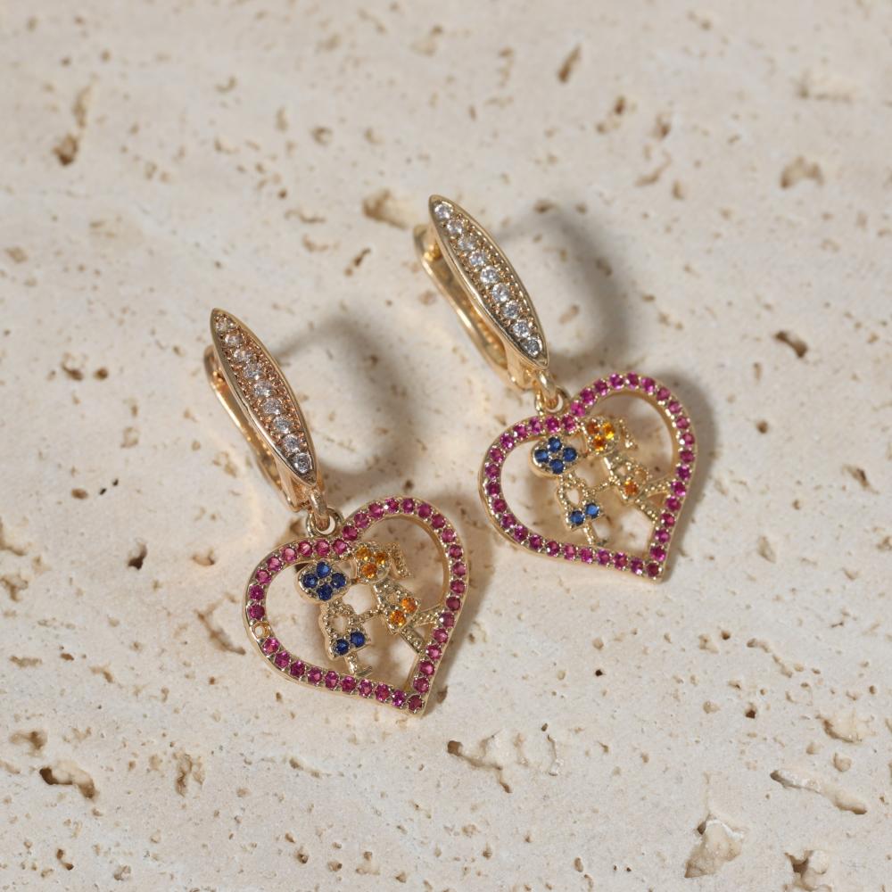 1 Paar Mode Herzform Hängeohrringe für Damen Zirkonia Ohrring Schmuck Hochzeitsparty Zubehör