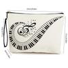 Trendy Piano Note Cosmetic Bag Large Capacity Stationery Storage Bag Portable Travel Toiletry Pouch Female Clutch Bags