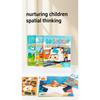 3D Geometry Collage Sticker Book Handmade Cartoon Animal Traffic Sticker Puzzle Toys Enhance Focus Training Enlightenment Gifts