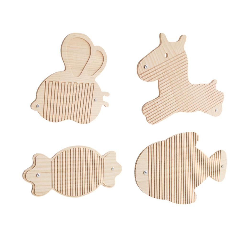 Rabbit Scratching Board Grinding Claw Pad Rabbit Toys Wooden Mat Playing Scratching Pad for Small Animals Supplies Hamster