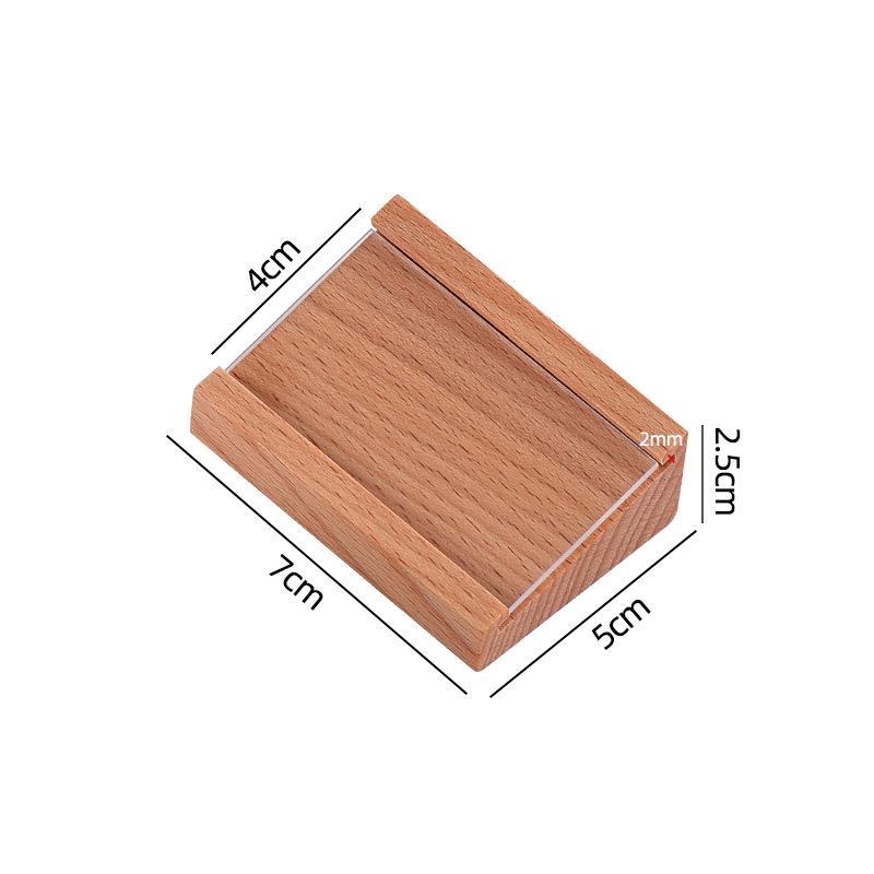 Solid Wood Table Sign Holder - Beveled Base for Hotels, Restaurants, and Shops