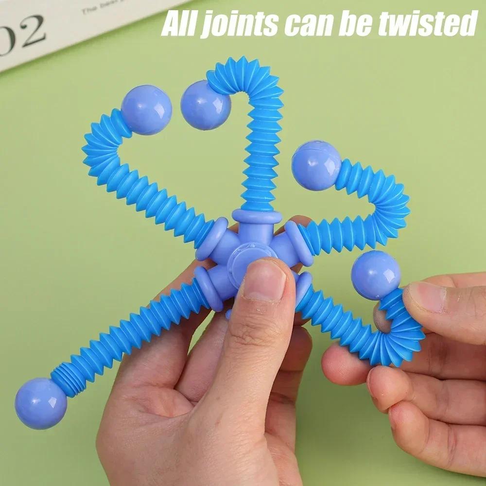1 peça de Brinquedos Fidget Spinner para Crianças, Tubos Pop, Brinquedos Sensoriais, Jogos com Ventosa, Plástico, Transformável, Alívio de Estresse, Presentes para Crianças e Adultos