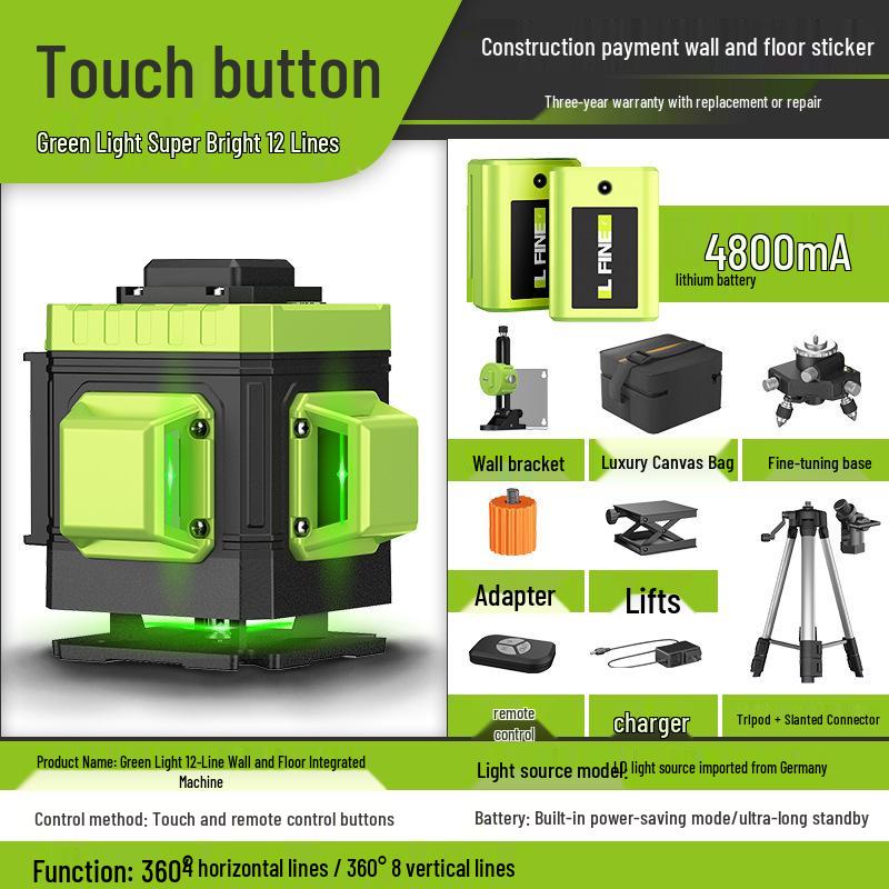 LFINE4D 16-Line 3D12-Line Green Light Laser Level Projector