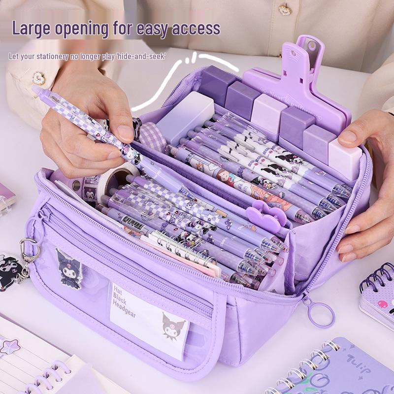 9-Layer Transparent Prism Pencil Case - Stylish, Spacious, Suitable for Primary & Middle School Students