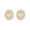 Oval Rhinestone Gentle Temperament Earrings Fashion Niche Design Stud Earrings Women Feel Cold Wind Ins Wind Earrings