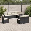 VidaXL Garden Lounge Set 8 Pcs with Cushions Black Braided Resin 3219056