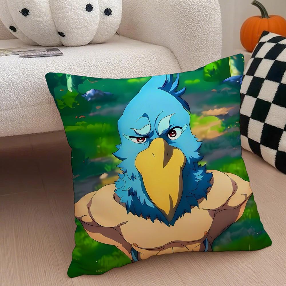 Anime S-Shangri la Frontier Pillow Case Anti-dustmite Pillowcase Invisible zipper silky short plush Sofa cushion cover 12x12Inch