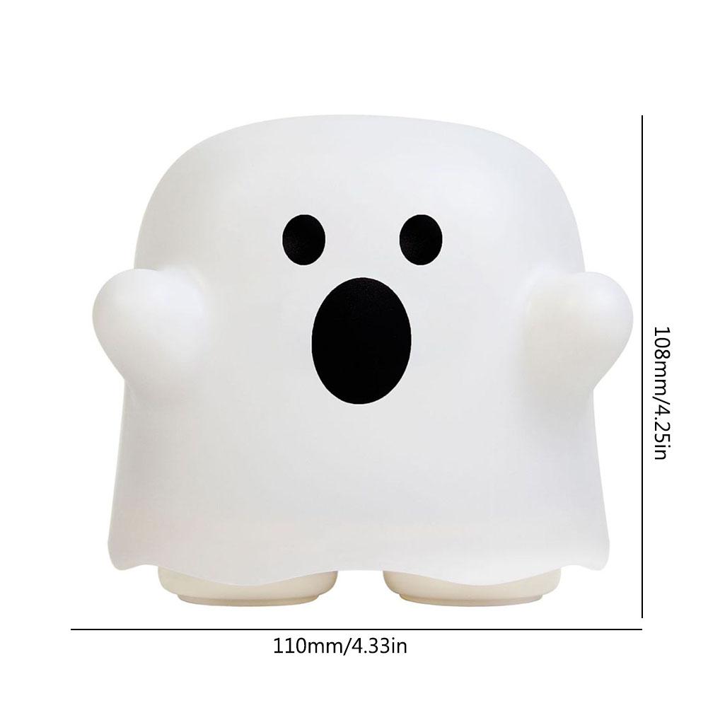 Cute Ghost Night Light USB Charging Silicone Atmosphere Light Touch Senor Bedroom Bedside Lamp For Kid Gift Halloween Decoration