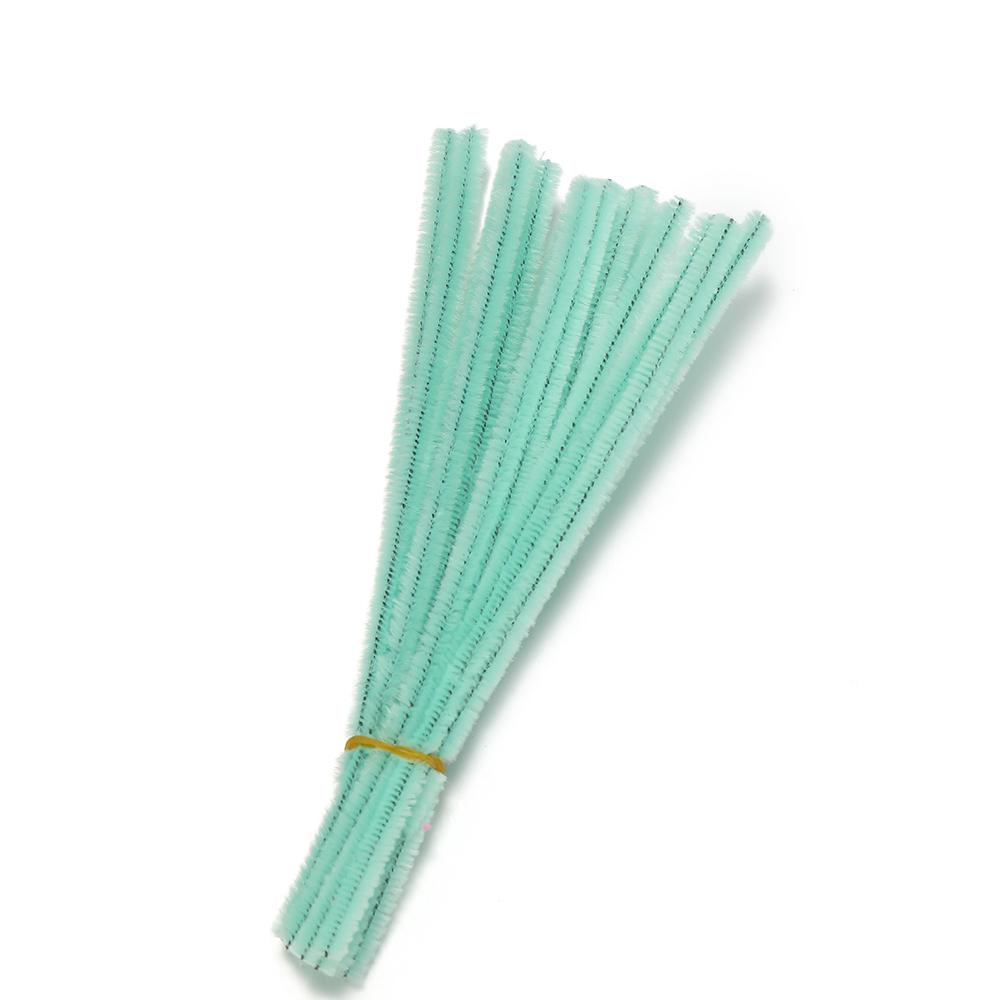 100Pcs 30cm Colorful Chenille Stem Twisted Rod Wool Root Fluffy Bar Iron Wire for DIY Handcraft Twisting Decor Jewelry Supplies