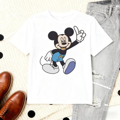 Summer Disney Mickey and Minnie Mouse Printed Pure Cotton Tshirt Loose and Casual Shortsleeved Unisplystyle