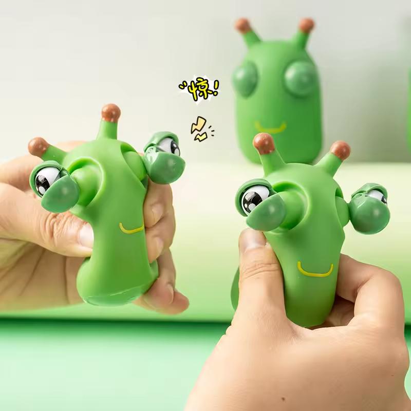 Creative Explosive Eye Worm Squeeze Pinch Toy Funny Novelty Eye Popping Caterpillar Toys Adult Children Fidget Stress Relief Toy