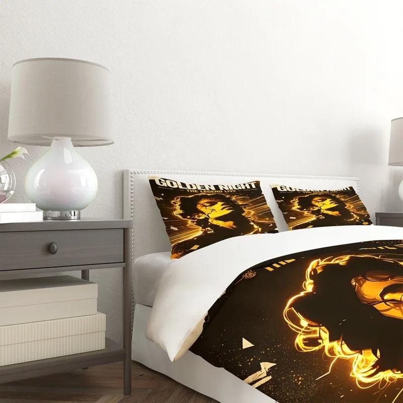NEW Exquisit Icon Michael Jackson Bedding Set Twin Queen Size Duvet Cover Pillowcase adults Boy Girl Home Textileextile full siz