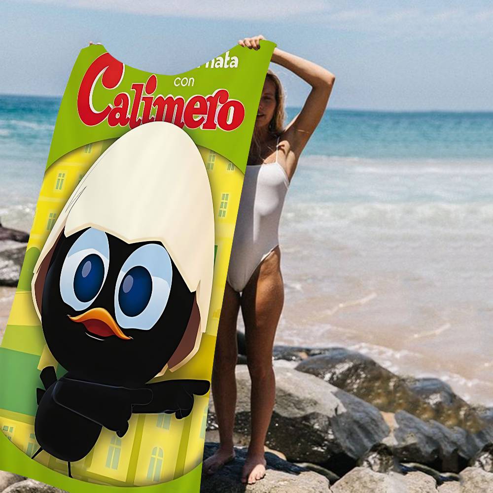 

Cartoon C-Calimero Microfiber Blanket Quick Drying Beach Towels Oversized Printing Super Absorbent Pool Towel Blanket W40*H60(CM)