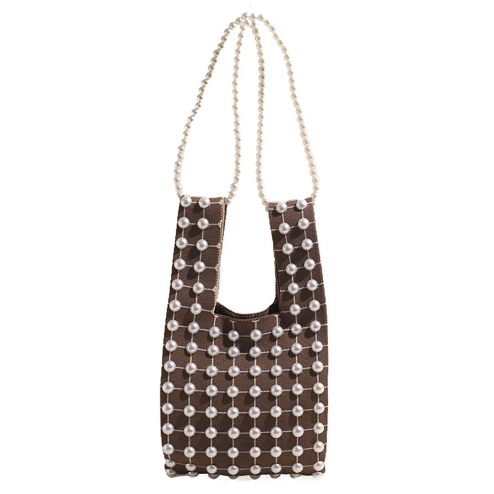 

Женская вязаная жемчужная сумка, вязаная крючком большая сумка со съемной цепочкой, элегантные вечерние сумки, модная сумка через плечо для путешествий на открытом воздухе