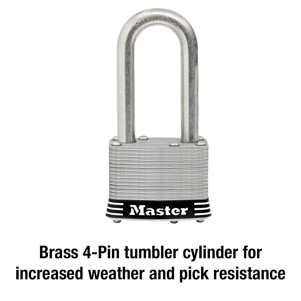 Master Lock 44mm Body 51mm Inner Stainless 1SSKADLH (Master Lock) Padlock, Keyed, Outdoor, Weatherproof, Rustproof, Width, Diameter, Steel,