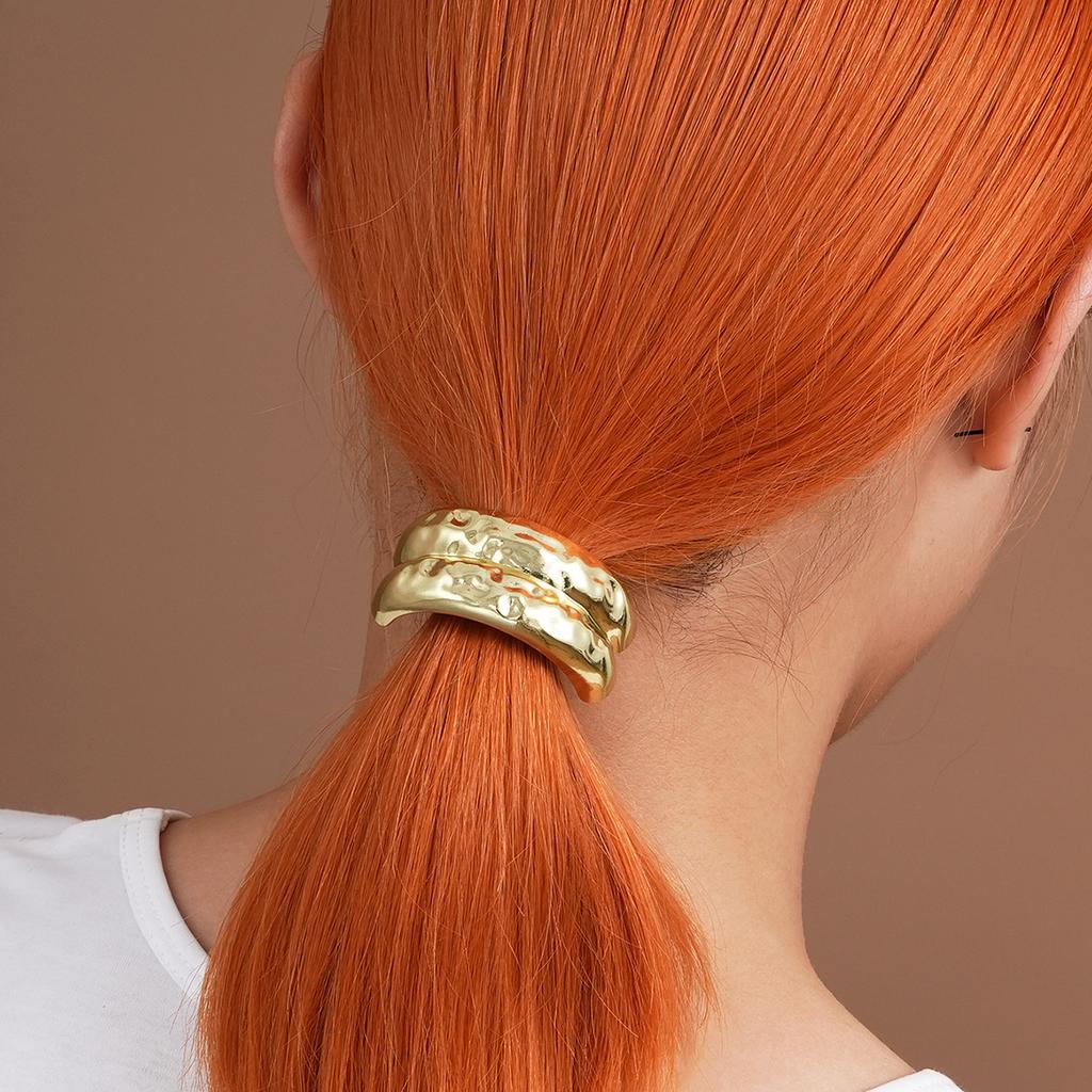 New Metal Irregular Golden Color Hair Bands Elastic Hair Scrunchies Hair Rope Headbands Women Girls Hair Accessories Gifts 2026