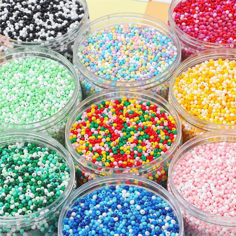 "2/3mm Solid Color Glass Rice Beads for Handmade DIY Jewelry: Bracelets & Necklaces"