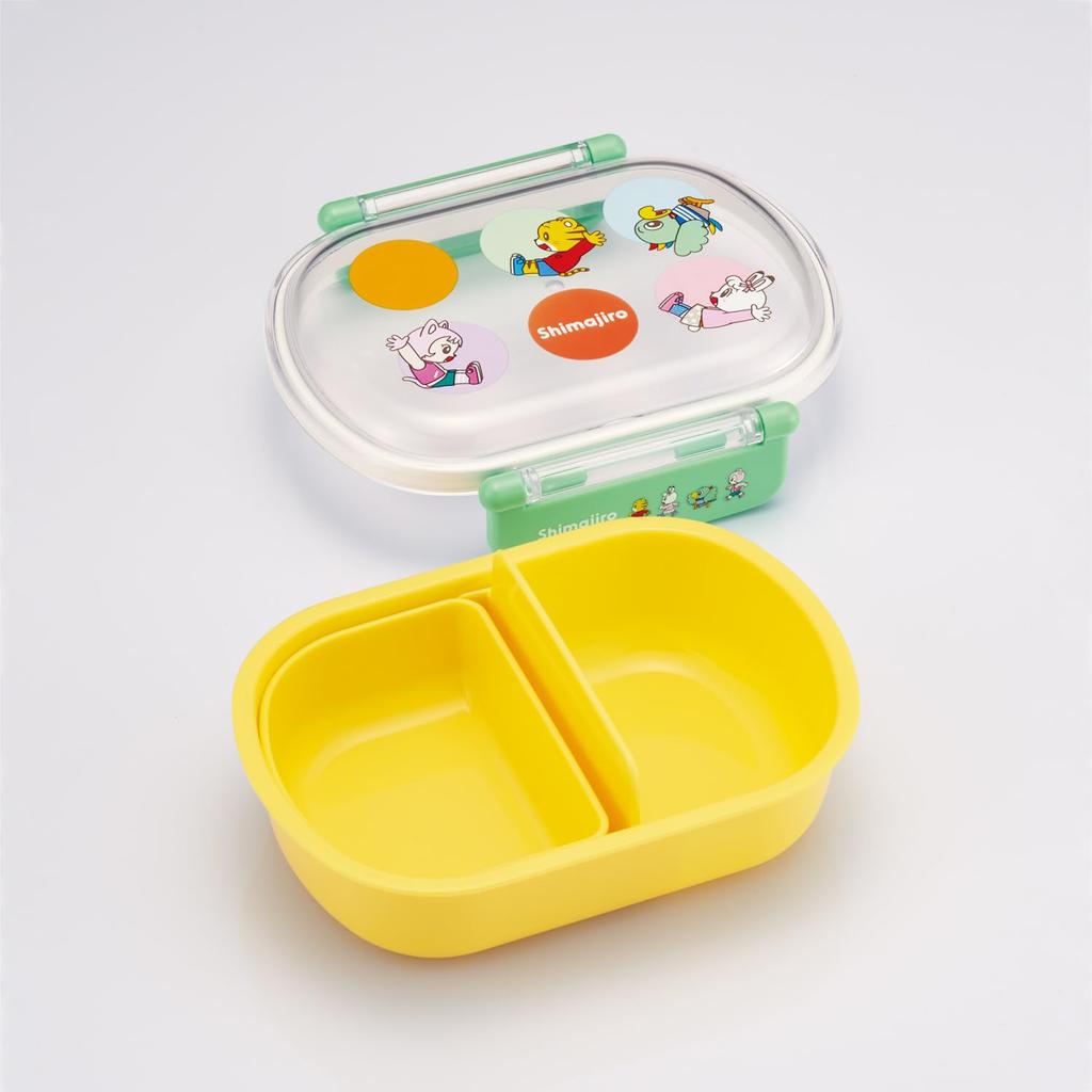 Skater Bento 360ml Soft Made In Single Dishwasher and Microwave Shimajiro Dots for Boys and Children's Box, Capacity, Lid, Japan, Tier, Safe, Design,