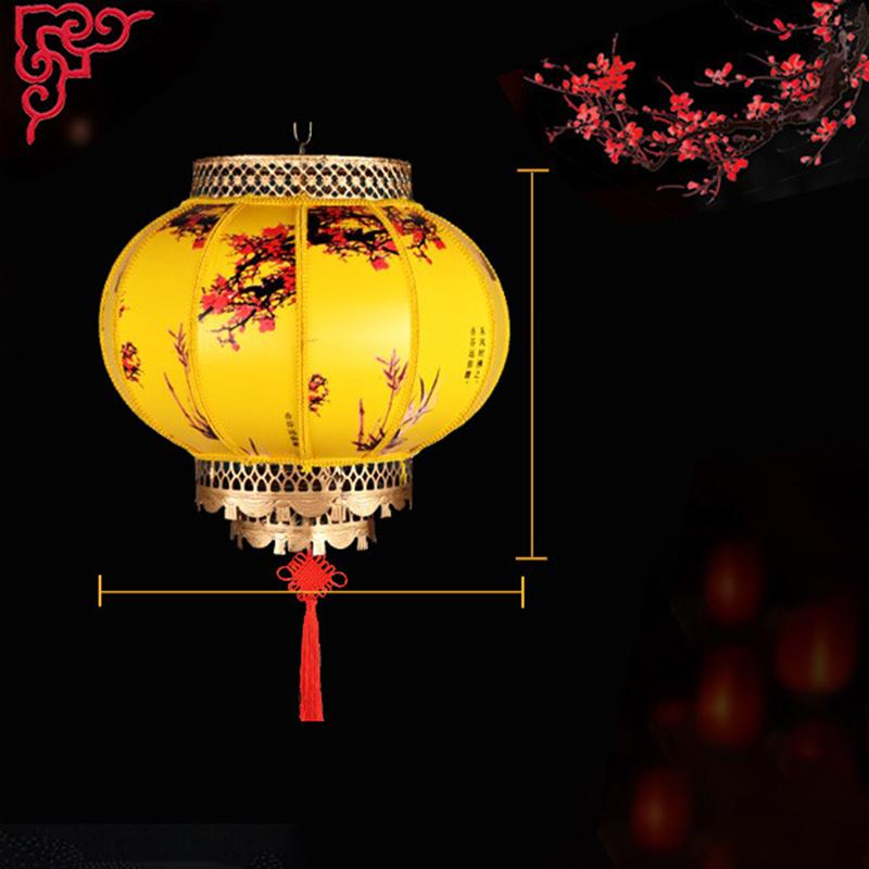 Chinese Retro Red Lantern Festival Printing Landscape Decorative Lanterns Outdoor Waterproof Sunscreen PVC New Year Lanterns