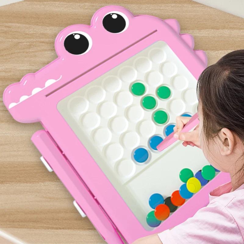 Kids Magnetic Drawing Board for Kids Large Doodle Board with Magnet Beads Pen Early Educational Montessori Toy Gift for Kid