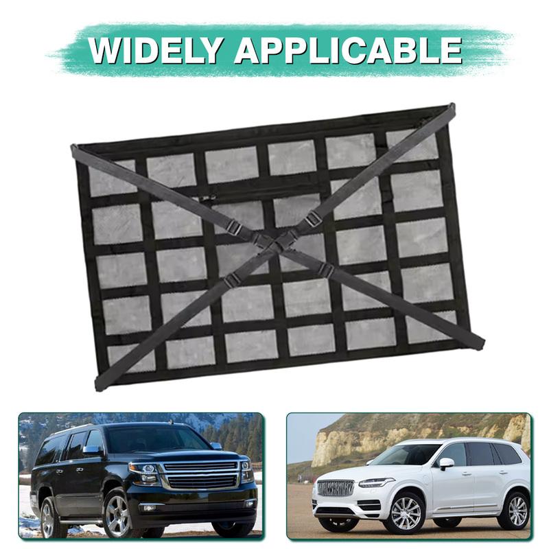 Car Roof Storage Net For Most Large SUVs with 4 Ceiling Grab Handles Ceiling Cargo Net Pocket Mesh Organizer Bag Universal