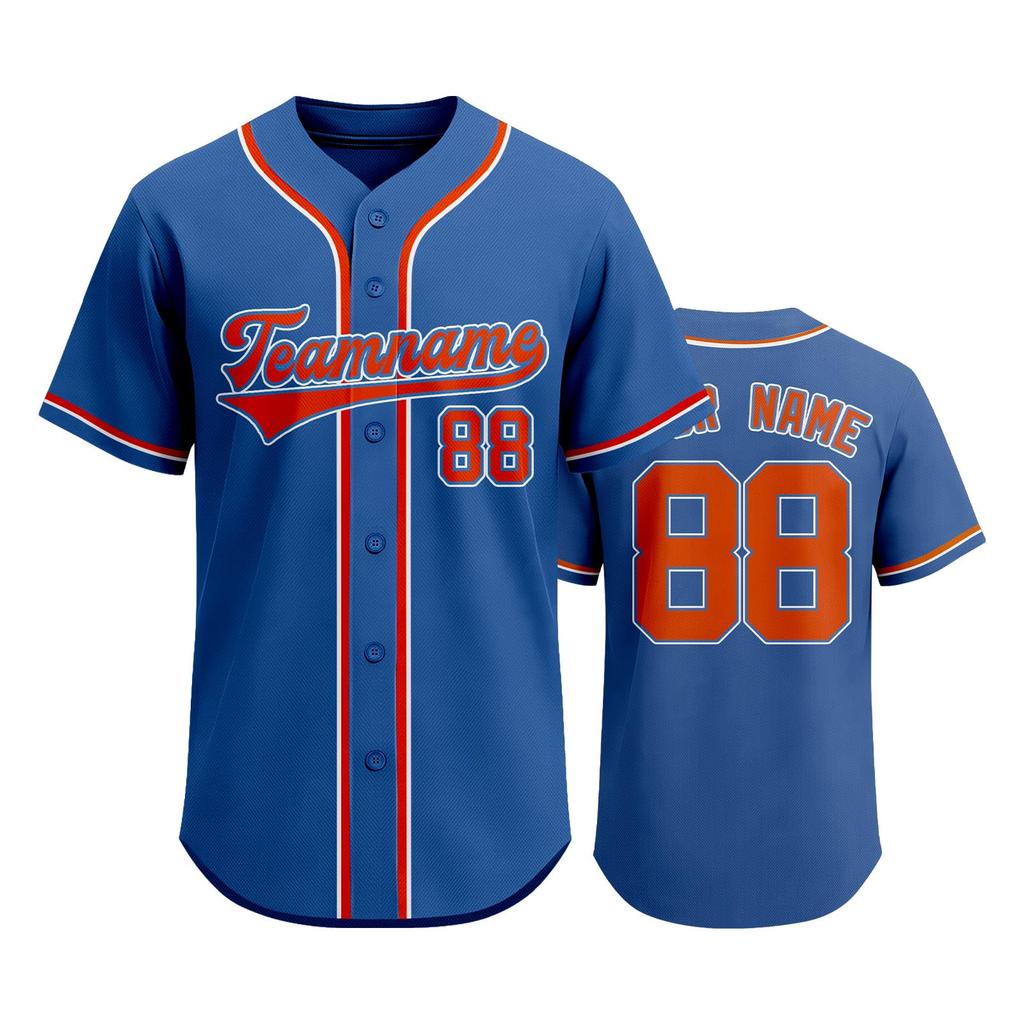 Anpassbares Baseballtrikot für Herren und Damen Button-Down Kurzarm Sporthemd Teamname Nummer Aufgedruckt Sportbekleidung